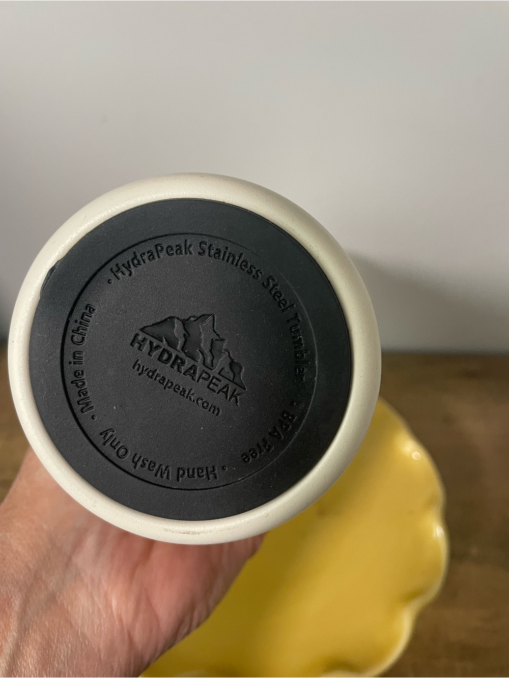 HydraPeak Stainless Steel Tumbler - Cream with Black Base - Picture 5 of 9